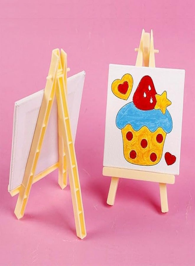 LUOSHI DIY Small Painting kit with 3.5 inch x 3.5 inch Canvas, 3 Paints, Brush and Easel,Art & Craft Combo Set Mini Canvas Painting Kit Easel Stand, Painting Canvas Board Random Design - Image 3